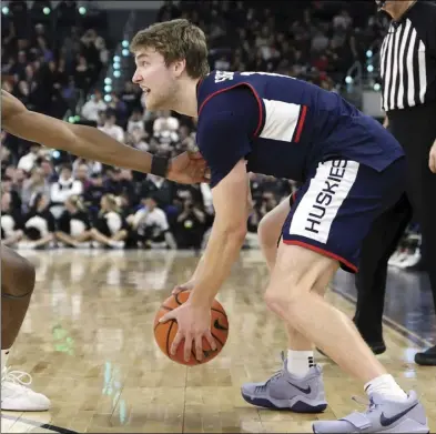  ?? File photo ?? Rutgers transfer Cam Spenver, above, is a big reason No. 1 UConn is back in the Final Four. All four teams in Phoenix received helped from the transfer portal.