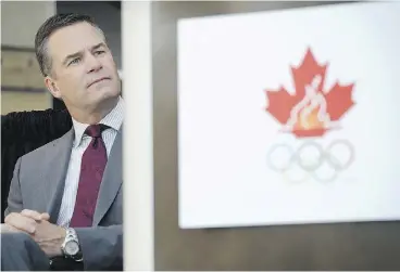  ?? AARON LYNETT / NATIONAL POST ?? Chris Overholt, CEO of the Canadian Olympic Committee, said it is “imperative
that any bidding process (for the Olympics) is fair, open and transparen­t.”