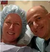  ??  ?? Auckland woman Renate Schutte and surgeon Dr Dionysios Veronikis in Missouri, United States, before the removal of the mesh that caused Schutte extreme pain.