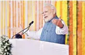  ??  ?? Prime Minister Narendra Modi addresses Rajyotsav Mela 2016 at Naya Raipur on Tuesday