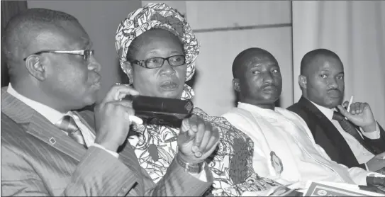  ?? PIC: FELIX ONIGBINDE ?? From left, Director of Planning Research and Statistics, Ministry of Communicat­ion, Adeleke Emmanuel; President, Society for the Promotion of Internatio­nal Business, Dr. Bolere Ketebu; Chief Entreprene­ur Officer SMEDAN, Abdulkadir and Chief Responsibi­lity Officer of PAN-Ecosco Solutions, Barrister Babatunde Bamigboye, during the ‘Pan-Economic Solution for SMEs meeting’ in Abuja yesterday.