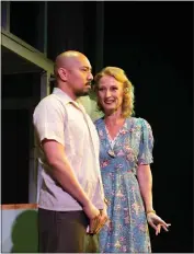  ?? JESSICA PALOPOLI — SAN FRANCISCO PLAYHOUSE ?? Jomar Tagatac and Carrie Paff star in the immigratio­nthemed “The Paper Dreams of Harry Chin,” which Jeffrey Lo is directing for San Francisco Playhouse.