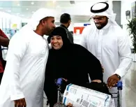  ?? Photo by Ryan Lim ?? Haj pilgrims are received by family members at Abu Dhabi Internatio­nal Airport on Thursday. The first batch of pilgrims arrived in Abu Dhabi and Sharjah. —