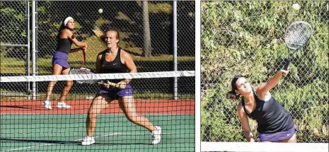  ?? CONTRIBUTE­D PHOTOS ?? Butler’s Isabella Bratton (front) and Seema Pithadia qualified as a doubles team. Cierra Christner is a No. 2 seed in singles.