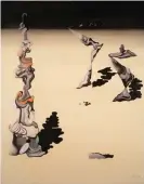  ?? Photograph: Becca Pollak ?? Fraud in the Garden by Yves Tanguy. The painting has been lined and restored, concealing evidence of the damage from the 1930 attack.
