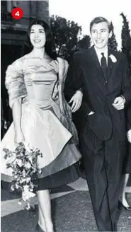  ??  ?? 4) Il 1° dicembre 1960, De Blanck giovane sposa del baronetto Anthony Leigh Milner, che tre mesi dopo troverà a letto con un amico.
