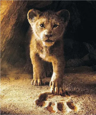  ?? — DISNEY ?? The Lion King further blurs the line between live action and animation.