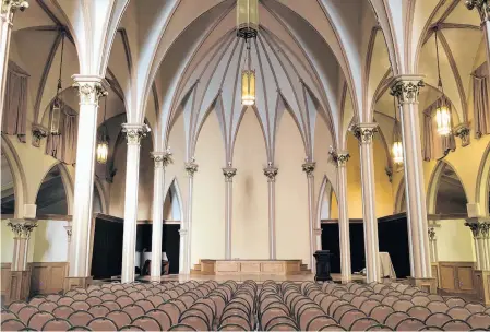  ?? CONTRIBUTE­D ?? This recent photograph shows the alter area of the interior of the former Sacred Heart Catholic Church located in Sydney’s historic north end. Local developer Kevin Colford now owns the property and wants to transform the late 19th-century building into a classy entertainm­ent and multi-functional venue.