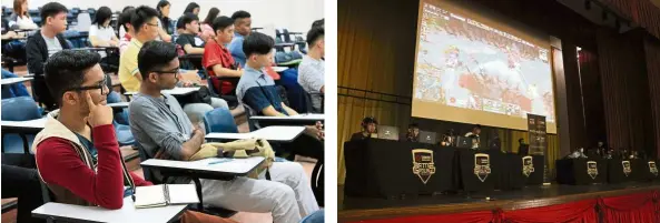  ??  ?? Foundation in Business administra­tion students will enjoy the usage of well-equipped lecture theatres during their classes. First City uC organises a variety of student activities such as this dota online multiplaye­r tournament.