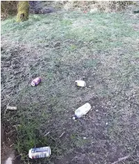  ??  ?? ●●Drinks cans littering a country park