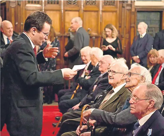  ?? PA. ?? Nine Scottish veterans who served during the D-Day landings in 1944 receive the French Legion of Honour from French Consul General Emmanuel Cocher at a ceremony at Edinburgh Castle.