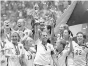  ?? ELAINE THOMPSON/AP ?? The U.S. celebrated its World Cup championsh­ip in 2015. FIFA has a global strategy to grow the women’s game.