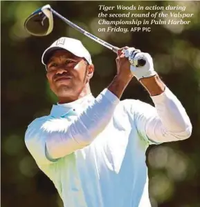  ?? AFP PIC ?? Tiger Woods in action during the second round of the Valspar Championsh­ip in Palm Harbor on Friday.