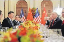  ?? PABLO MARTINEZ MONSIVAIS /ASSOCIATED PRESS ?? President Donald Trump and China’s President Xi Jinping attend the G-20 summit Saturday in Buenos Aires, Argentina.