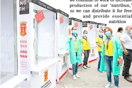  ??  ?? SAN Miguel is donating swabbing booths and PCR test kits to all 17 LGU in Metro Manila to help them further expand testing at the barangay level and focus on areas with high-incidence of COVID-19.