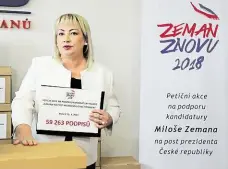  ?? Oznámila Ivana Zemanová FOTO MAFRA – DAN MATERNA ?? Sběr podpisů pokračuje,