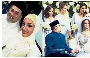  ??  ?? Talk of the town: Photos purportedl­y taken at the wedding of Sultan Muhammad V and Voevodina that have gone viral.