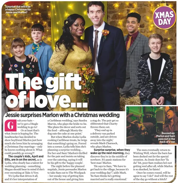  ??  ?? Surprise! But will it be a happy Christmas for Jessie and Marlon?