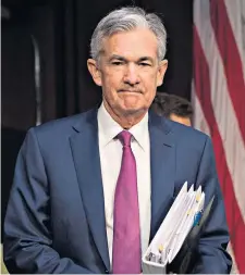  ??  ?? Jerome Powell, Federal Reserve chairman, said taxes on trade will harm growth