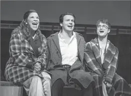  ?? Matthew Murphy ?? LINDSAY MENDEZ, Jonathan Groff, center, and Daniel Radcliffe were nominated for their work in the Broadway revival of “Merrily We Roll Along.”