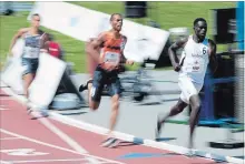  ?? FRANK GUNN THE CANADIAN PRESS ?? Marco Arop runs from the field to win the men’s 800-metre race Sunday.