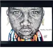  ??  ?? Surrealist­ic portrait by Kuruma Reid, featured in his Children of Africa exhibit at Art Wednesdays.