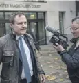  ?? ?? ↑ Security minister Tom Tugendhat leaves court