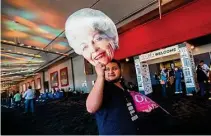  ?? Marie D. De Jesús/Staff file photo ?? The face of former Gov. Ann Richards welcomes attendees to the 2022 Texas Democratic Convention in July in Dallas.