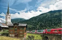  ?? SWISS TOURISM ?? The slowest express train in the world. The Glacier Express is one of Europe’s most picturesqu­e train lines.