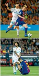  ??  ?? Asensio, Rakitic, Marcelo y Piqué, algunas de las figuras del Clásico.