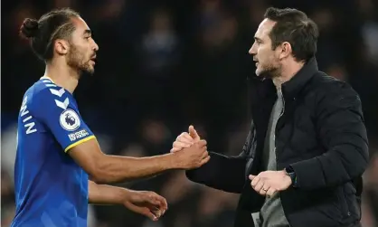  ?? Michael Regan/Getty Images ?? Dominic Calvert-Lewin (left) and Frank Lampard; the striker has started only 12 Premier League games for Everton this season. Photograph: