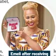  ?? ?? Emeli after receiving her MBE in 2018