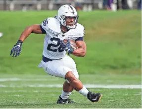  ?? KAMIL KRZACZYNSK­I/USA TODAY SPORTS ?? Saquon Barkley says, “I just want these teams to know that I’m a leader and I’m passionate.”