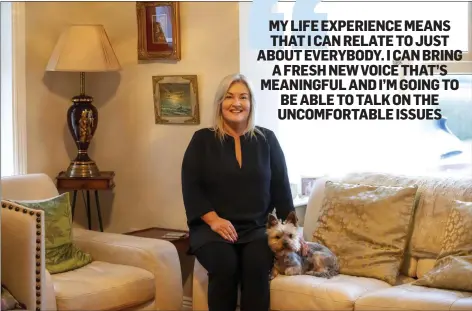  ??  ?? Independen­t candidate Verona Murphy at home in Ramsgrange with dog Riley.