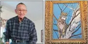  ?? PHOTOS COURTESY OF KIM SIMON ?? Left, Thomas Bly, 87, of Quaker Hill died of COVID-19 complicati­ons on May 5. Right, a painting by Bly.