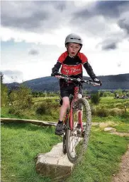  ??  ?? Balance Leo Billingham (8) takes to the skills park after competing in the Bairns’ Race