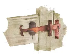  ??  ?? Above: Regularly oil moving metalwork parts, such as gate hinges and latches, to keep them in good working order