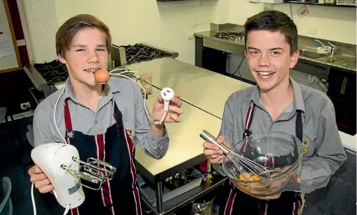  ??  ?? Hayden Chittenden and Ethan Corry won the I Love Eggs category in the Just Cook Challenge.