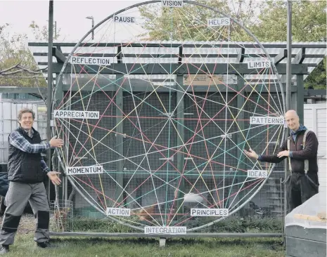  ?? ?? Paul Brickle and Allan Rowell at Hendon Regenerati­ve Culture Garden.