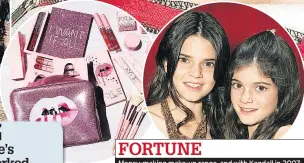  ??  ?? FORTUNE Money-making make-up range, and with Kendall in 2007