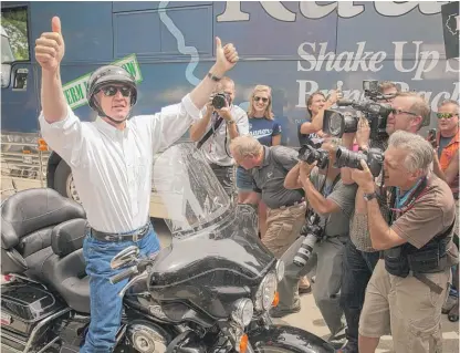  ?? SUN- TIMES FILE ?? Gov. Bruce Rauner as a candidate, at the 2014 Illinois State Fair