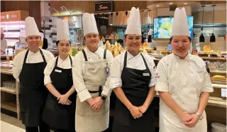  ?? CONTRIBUTE­D PHOTO ?? Hilton Manila’s leading ladies of Kusina Sea Kitchens are (from left) chef Ruffa Celestino, chef Sherlynn Somera, chef Rhea Santos, chef Katrina Señeres, and Executive Sous Chef Regine Lee.