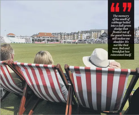  ?? PICTURE: RICHARD PONTER ?? IDYLLIC: Spectators soak up the sun watching the cricket in Scarboroug­h. Yorkshire is well placed to cash in on a boom in holiday-makers staying in the UK.