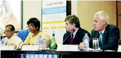  ??  ?? Dr. Michael Samson (second from right) at the Sri Lanka Parliament­ary discussion