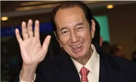  ?? Photograph: Andrew Ross/AFP/Getty ?? Stanley Ho in 2008. The billionair­e, who made his fortune in Macau, has died in a Hong Kong hospital at the age of 98.