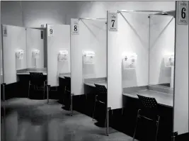  ?? JONATHAN HAYWARD/THE CANADIAN PRESS VIA AP ?? THIS MAY 6, 2008, FILE PHOTO SHOWS INJECTION BOOTHS at Insite in Vancouver, British Columbia, Canada. The facility is promoted by its founders as a safe, humane facility for drug abusers. A report released Tuesday in the American Journal of Preventive...