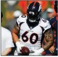  ?? AP/DAVID ZALUBOWSKI ?? Center Connor McGovern is one of the projected starters expected to start for the Denver Broncos against the Atlanta Falcons tonight in the Hall of Fame Game.