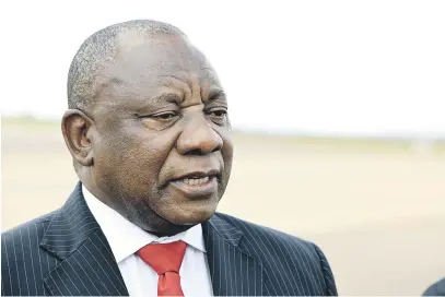  ?? Picture: GCIS ?? TOUGH TIME. President Cyril Ramaphosa’s efforts to bolster growth are being hampered by internal battles in the ANC and labour unions opposed to cuts in government spending and state jobs.