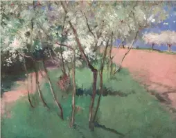  ??  ?? Theodore Wendel (1857-1932), Blossoming Trees, Giverny. Oil on canvas board, 16¼ x 20½ in., signed lower right: ‘Theo Wendel’.