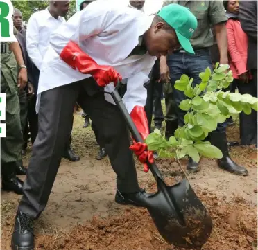  ?? Picture by SUNDAY BWALYA / ZANIS ?? FILEPHOTO: President Edgar Lungu planting a tree during a tree planting ceremony at Kabulonga Girls Secondary School in Lusaka.